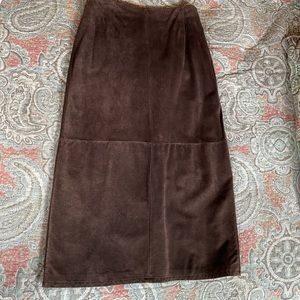 Suede midi skirt. Excellent condition fully lined. Zipper /hook&eye closure